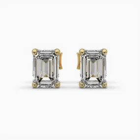 Emerald Lab Grown Diamond Stud Earrings