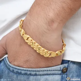 1 Gram Gold Plated 2 In 1 Kohli Hand-crafted Design Bracelet For Men - Style C910