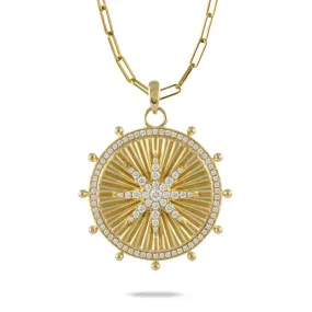 18KY Diamond Celestial Pendant-P9895