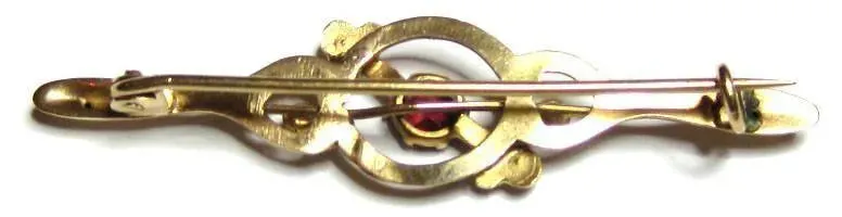 Antique Victorian (1837-1901) Gold Garnet Brooch