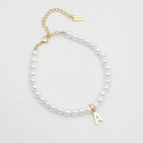 Classic Pearl Initial Anklet