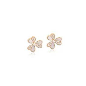 Clover Leaf Mother of Pearl Gold Earrings