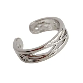 Criss Cross Silver Toe Ring