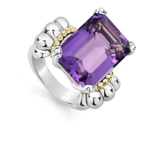 Glacier Large Emerald-Cut Amethyst Ring