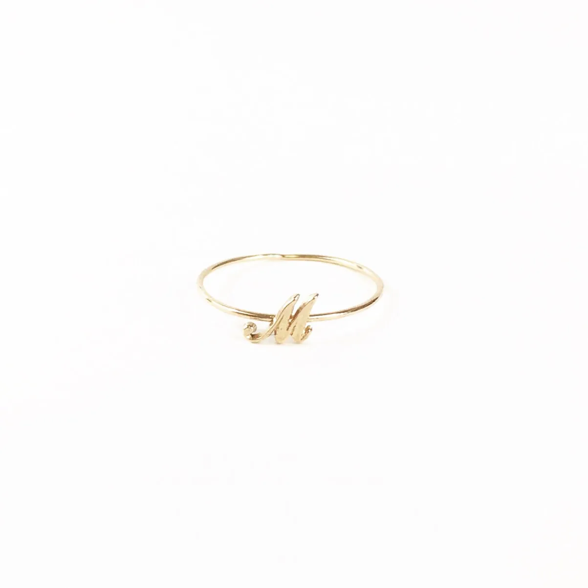 Initial Script Ring - Solid 14kt