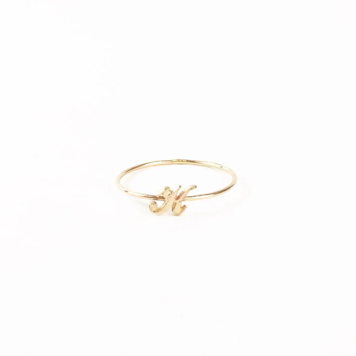 Initial Script Ring - Solid 14kt