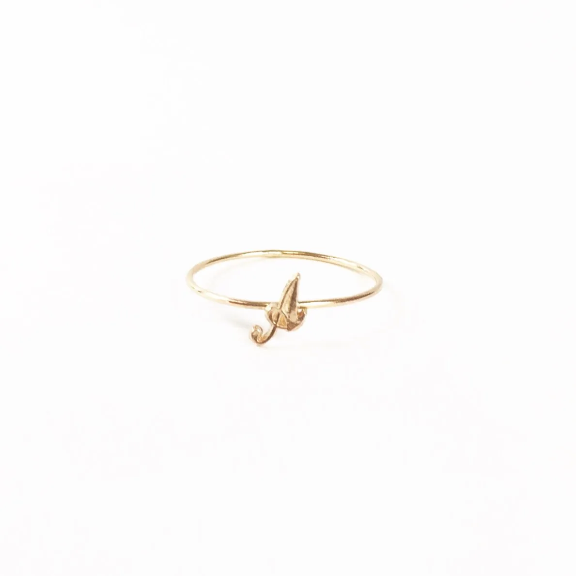 Initial Script Ring - Solid 14kt