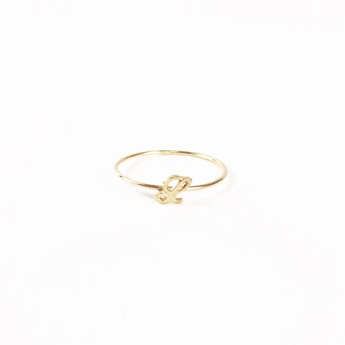 Initial Script Ring - Solid 14kt