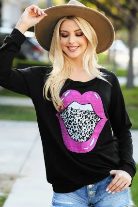 Maddie Lips Graphic Top