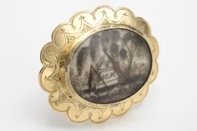 14 Carat Gold Memento Mori Brooch