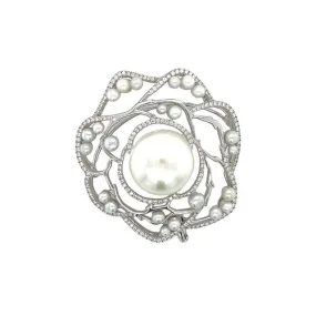 Pearl & Diamond Brooch