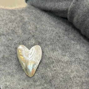 Silver heart brooch