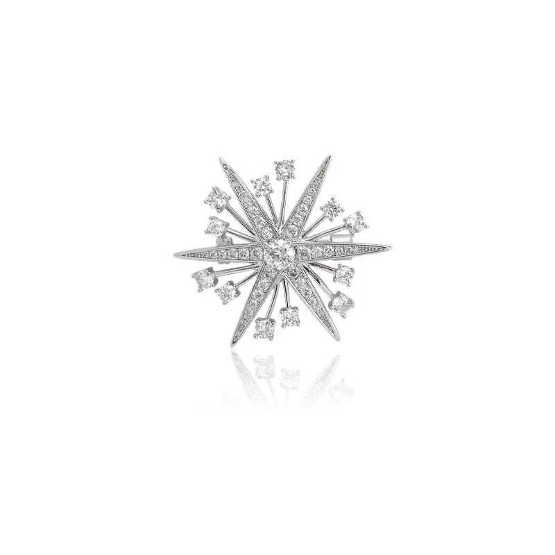 Starburst Cubic Zirconia Brooch