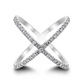 Xena Diamond Cross Ring (0.57 ct Diamonds) in White Gold